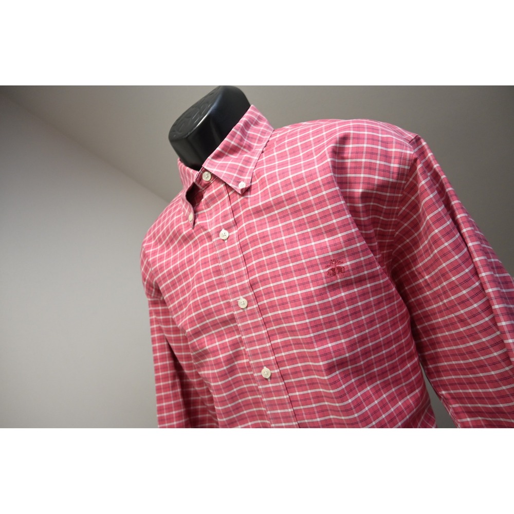 Brooks Brothers 346 Button‎ Dress Shirt Mens Large Plaid Supima Cotton Excellent